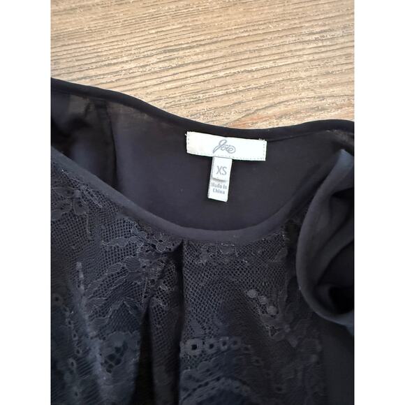 Joie Silk Chiffon Lace Trim Flowy Romantic Sleeveless Top Black XS - Picture 6 of 7